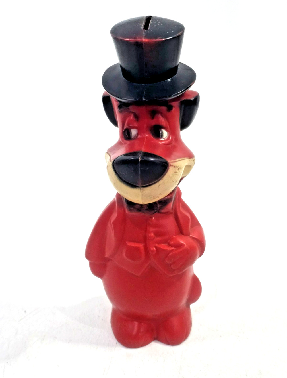 Vintage 1960s Hanna Barbera Huckleberry Hound Plastic Coin Bank